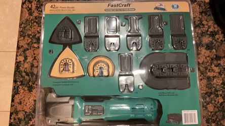 FastCraft 42pc Power Bundle Oscillating Multi-Tool Set - Featuring Tool-Free Fast Blade Change