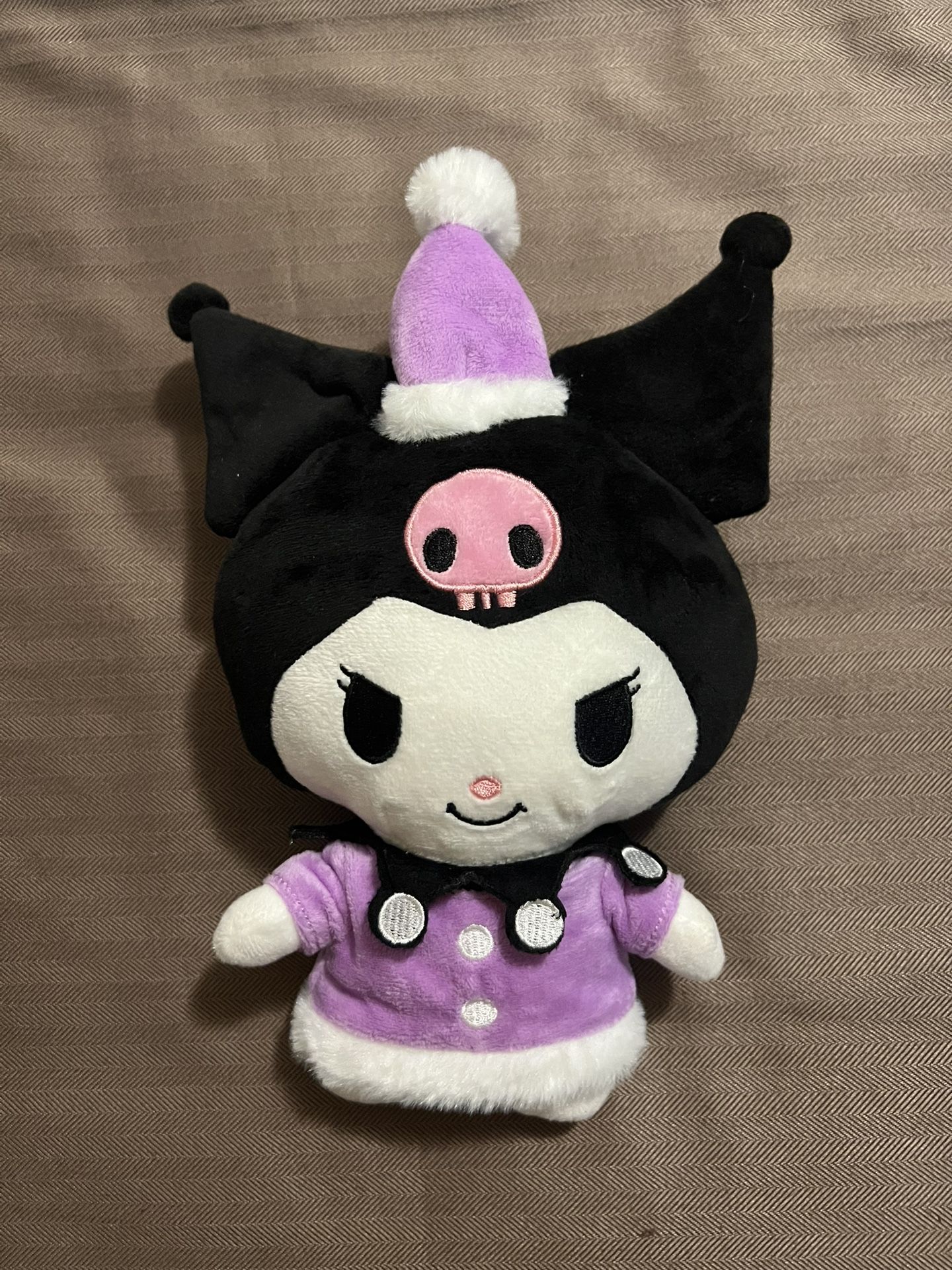 2023 Sanrio Kuromi Holiday Outfit 11” Soft Plush Stuffed Toy Christmas Santa