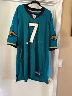 ‘90’s Vintage Reebok JACKSONVILLE JAGUARS #7 stitched NFL Teal Jersey BYRON LEFTWICH, USED, Size 56