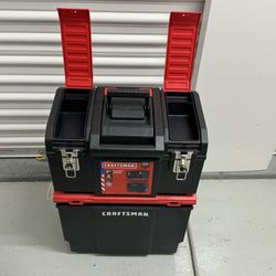 CRAFTSMAN Diy 19-in Red Plastic Wheels Lockable Tool Box