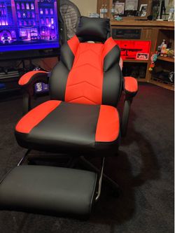 Red and black comfy gaming chair