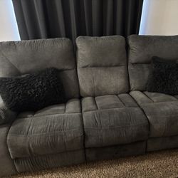 Dark Grey Reclining Couch