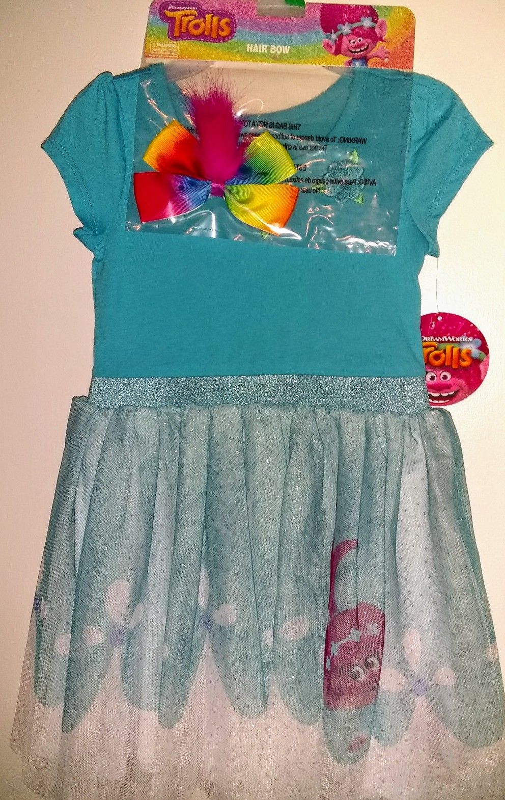 New Trolls Dress Up Dress 5t, Minnie Mouse Dress Up 5t & Dollie and Me Dress 6. 3 toddler girl dresses for $19