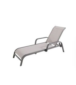 Dark Gray Aluminum Chaise Lounge Chairs - Set of 2 