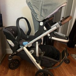 Uppa Baby Vista Stroller And Mesa Car Seat with Accessories 
