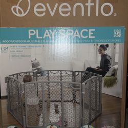 Evenflo Versatile Play Space Adjustable Play Area, Plastic, 6 Panel (Cool Gray)