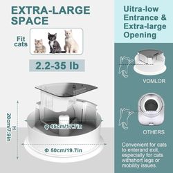 Self Cleaning Cat Litter Box With LED Breathing Light, Single Or Multi-Cat Household, XX-Large