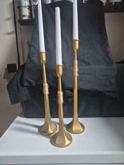 Gold candle holders