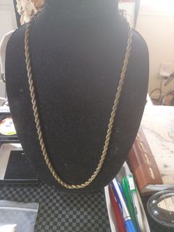 Bear brass rope chain necklace heavy duty 30 inches long with lobster clamps