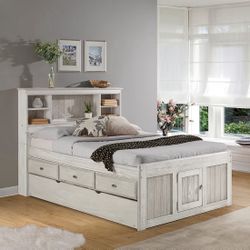 Full Size Captain Bed - Ash Color