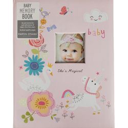 C.R. Gibson ''She's Magical'' Pink Baby Memory Book, 48 Pages, 9.1'' x 11.5''