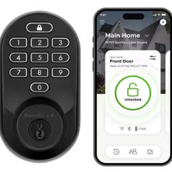 Kwikset HALO Matte Black Keypad Wi-Fi Electronic Single-Cylinder Smart Lock Deadbolt featuring SmartKey Security@U2-8