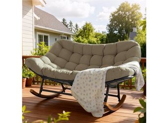 Outdoor Double Rocking Sofa with Cushion