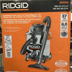 RIDGID WD1060 10 GAL. 6.0 PEAK HP STAINLESS STEEL SHOP VACUUM *NEW*