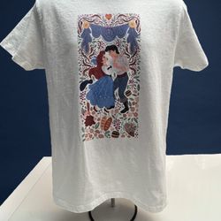 Disney Little Mermaid Ariel & Prince Eric Dancing T-Shirt - Size M Next Level 
