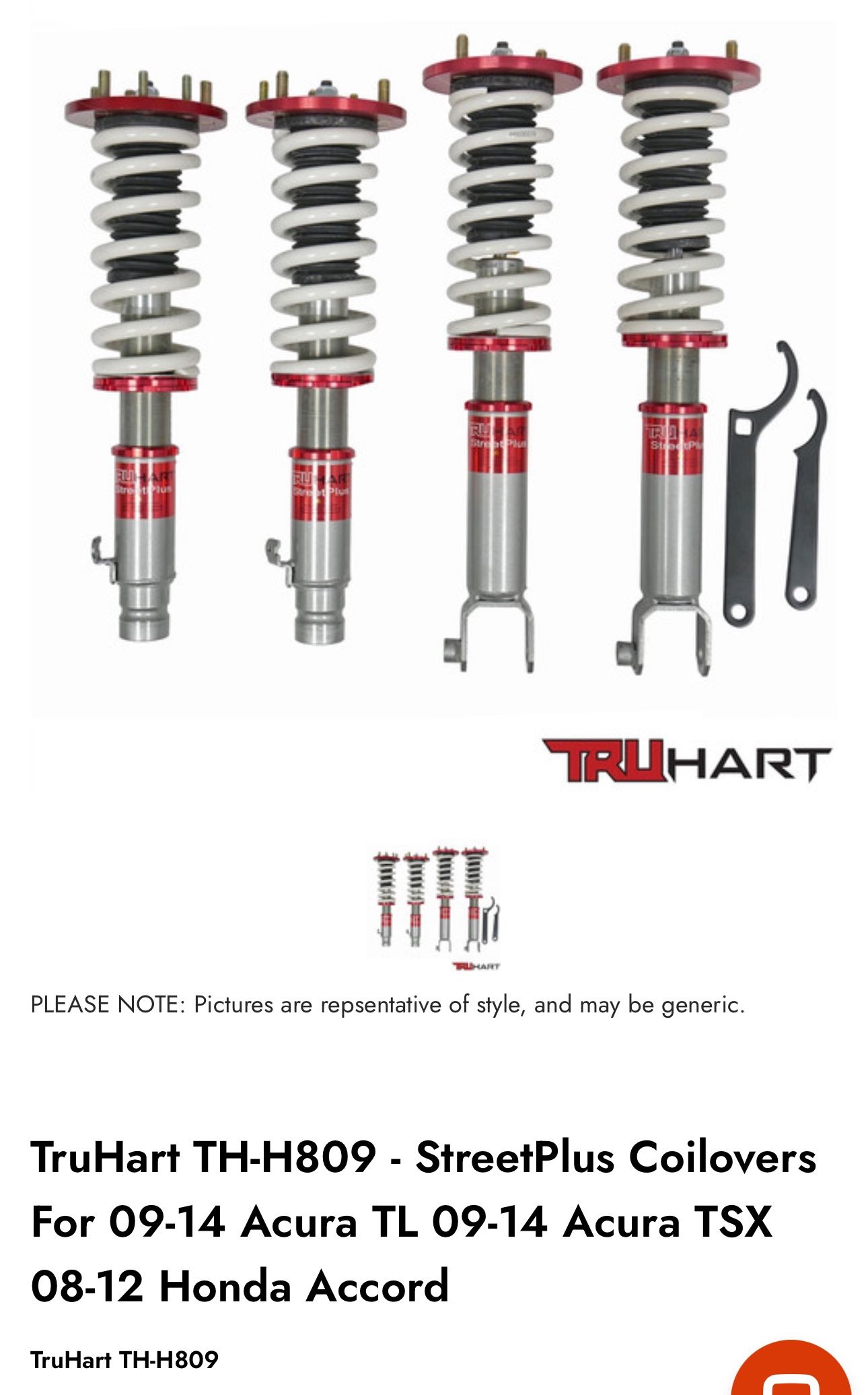 Brand New TruHart Coilovers (Honda &Acura) Part # TH-H809