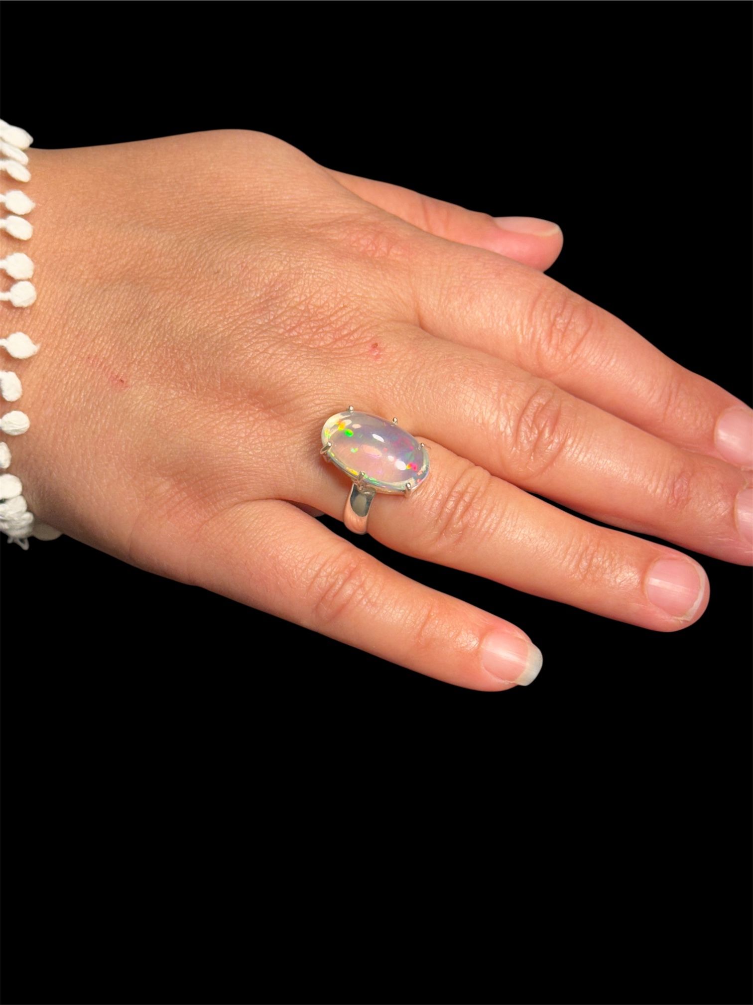 Handmade 925 Sterling Silver Australian Opal Ring Size 7.5,New Products : American Fashion Style Bags On Sale