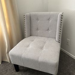 Gray Nailhead Occasional Chair 