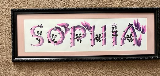 Sophia painting in frame