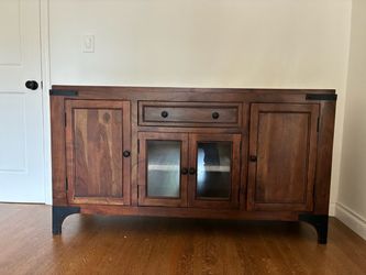 Dark Wood Sideboard Buffet Cabinet. Mirror sold separately . It's 62"x 17"× 34"