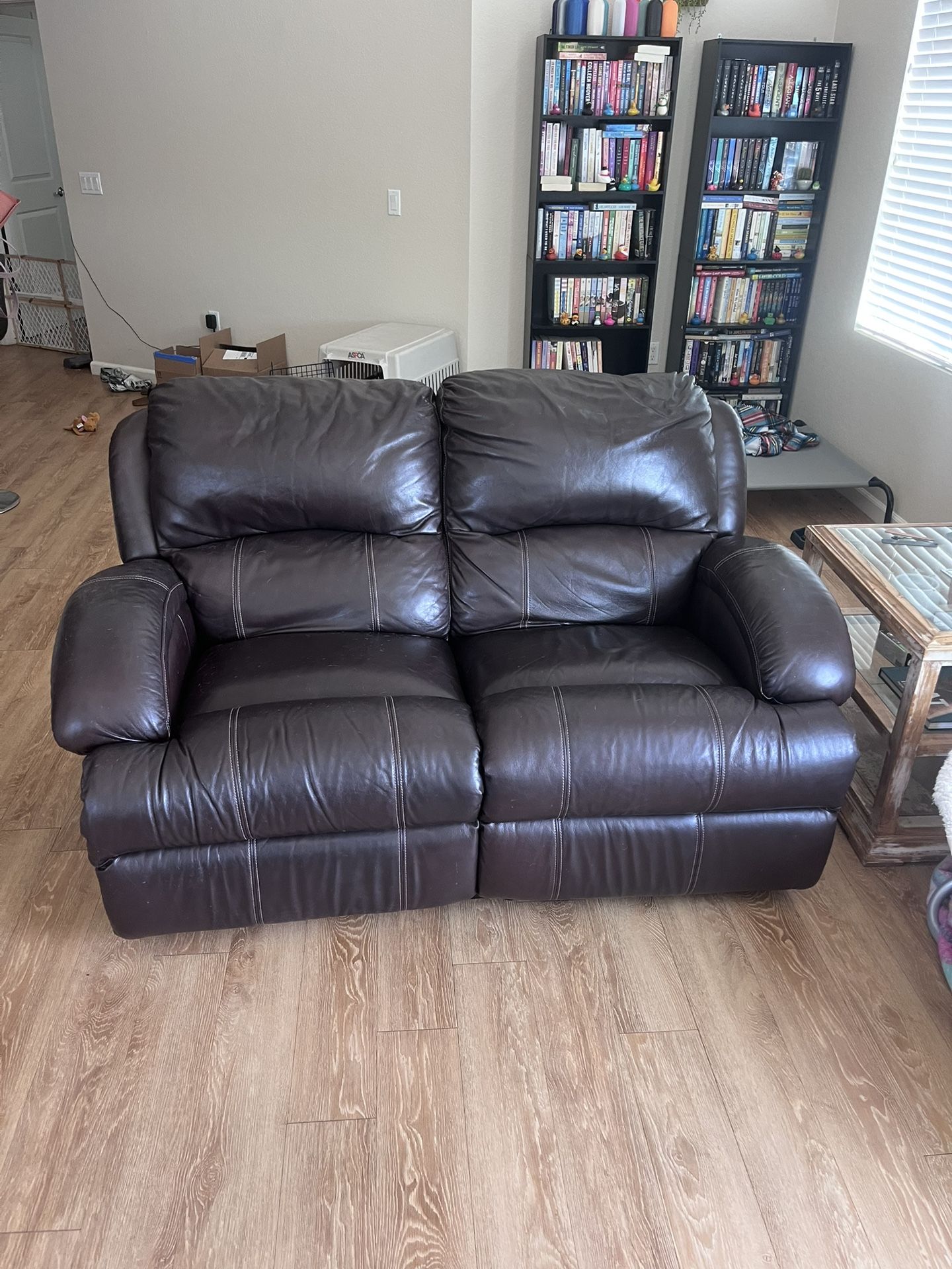 Brown Leather Loveseat Recliner