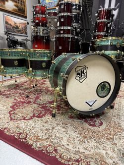 SJC Custom Drums Hybrid Acrylic/Maple Drum Set