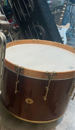 Vintage Ludwig Marching Bass Drum Dark Brown Finish
