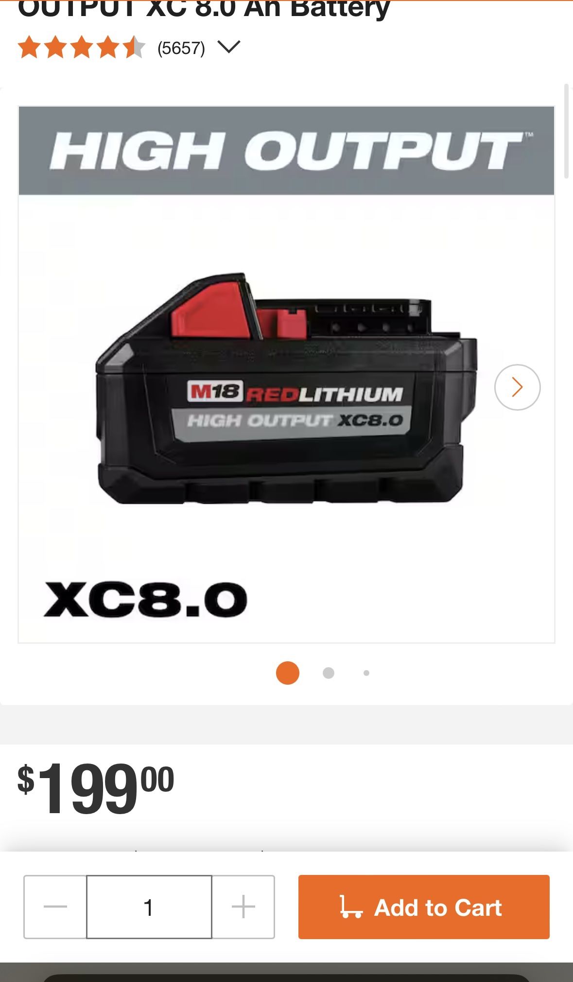 Milwaukee 8 Amp Battery
