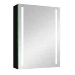 Xspracer 20" X 30" Medicine Cabinet In Black With LED Light And Mirrored Interior