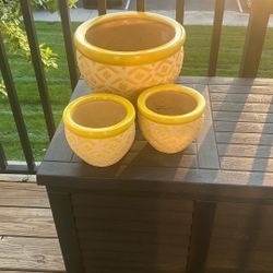 Yellow Ceramic Garden Pots