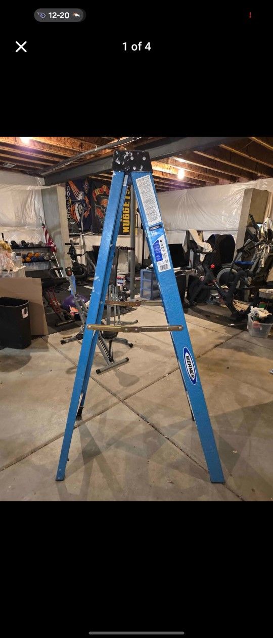 Werner 6 Feet Fiberglass Step Ladder with 250 Lbs Load Capacity Type I Duty Rating Blue