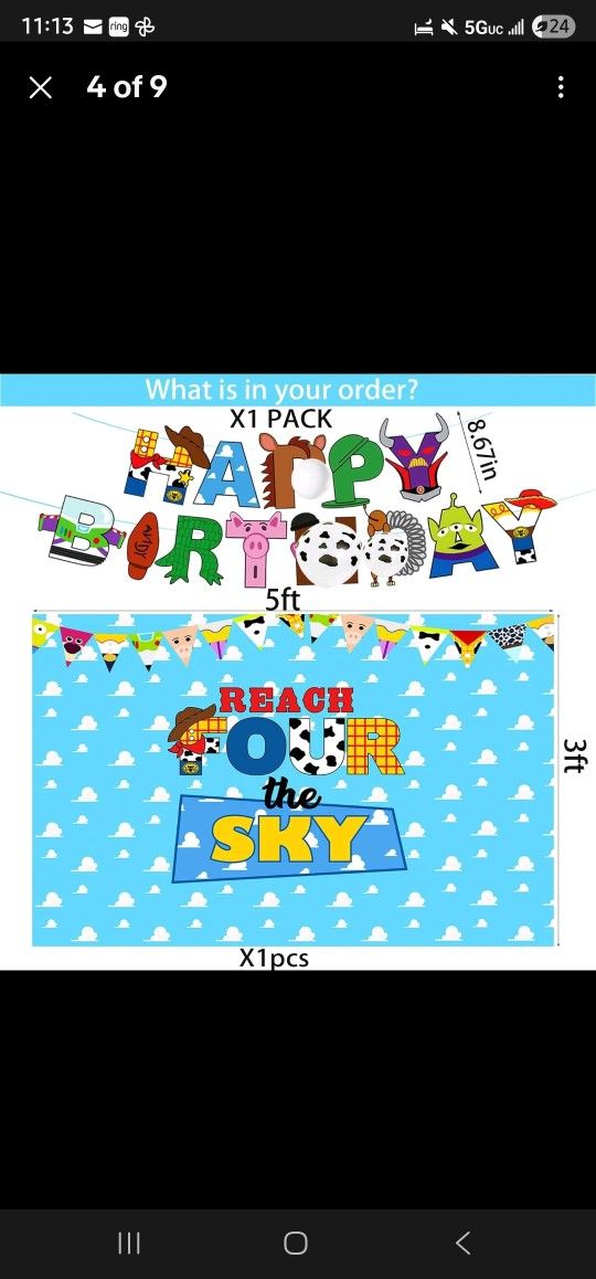 Reach Four The Sky Birthday Decorations 