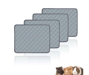 4 Pack Guinea Pig Cage Liners Washable Guinea Pig Bedding Super Absorbent | Waterproof | Non Slip Reusable Guinea Pig Pee Pads for Small Animals Cages