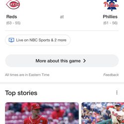 Phillies vs Reds 8/15 1:05pm Section 113