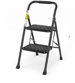 HBTower 2-Step Folding Ladder – 330 LB Capacity – New