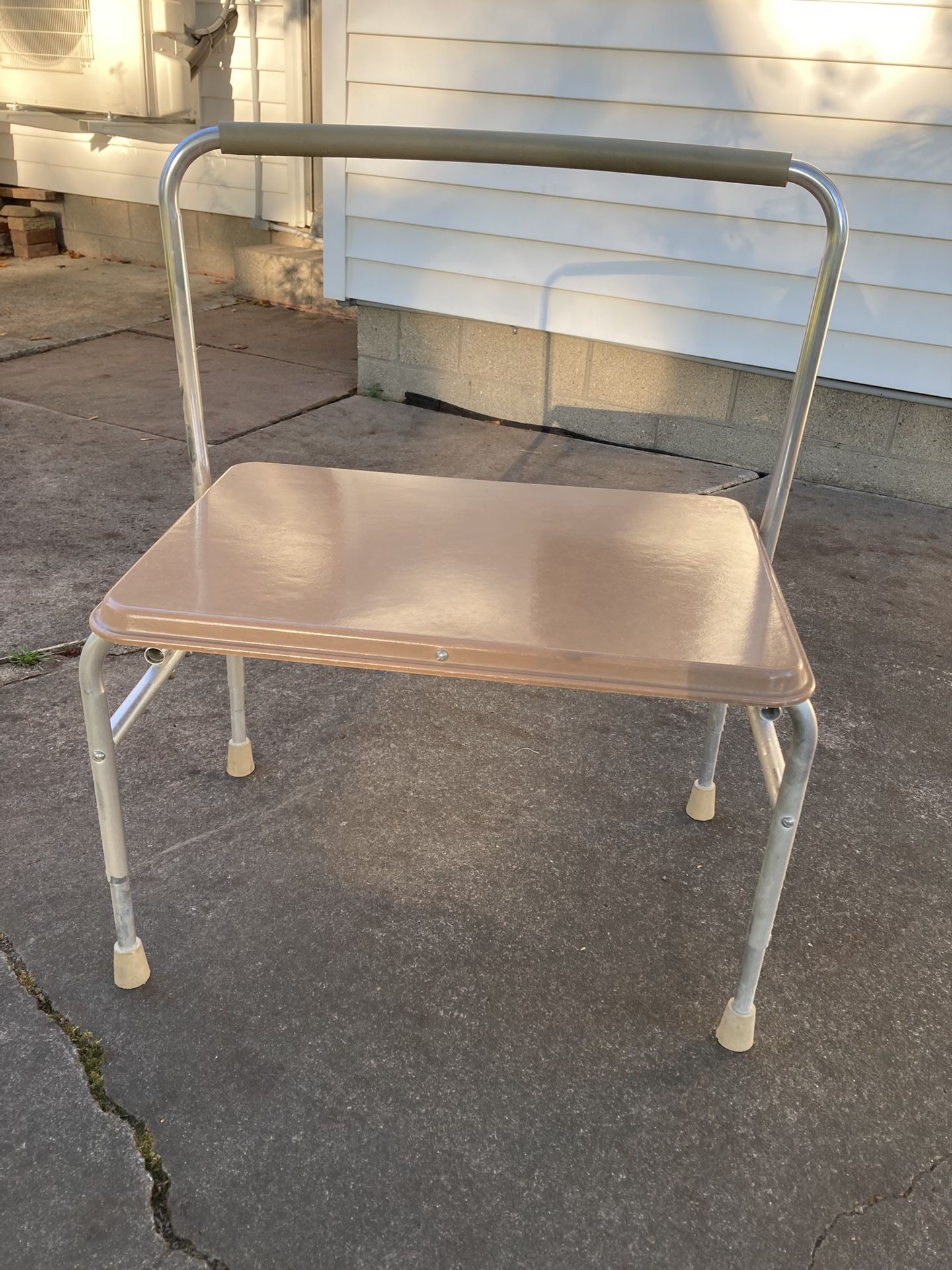 Bath Chair: Adjustable height, Metal, New Never used