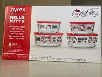 New Pyrex Hello Kitty 8-Piece Food Storage Set – Brand New / Sealed