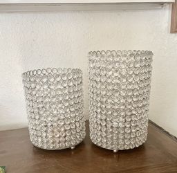 Crystal Candleholders, And A Small Lamp Made In India
