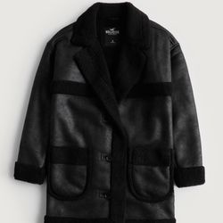 Hollister Jacket New Vegan Sherpa Size Medium Large 