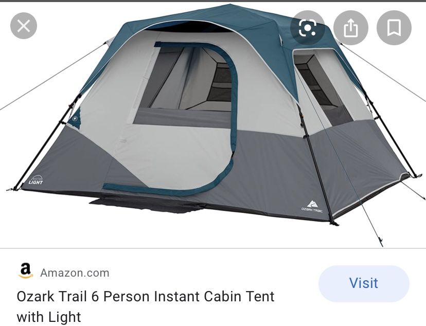 Ozark Trail Tent 6 person LED Camping