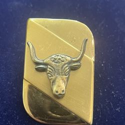 RARE FIND! Vintage Bull Bolo Tie Scarf Clip Brooch Pin Pendant