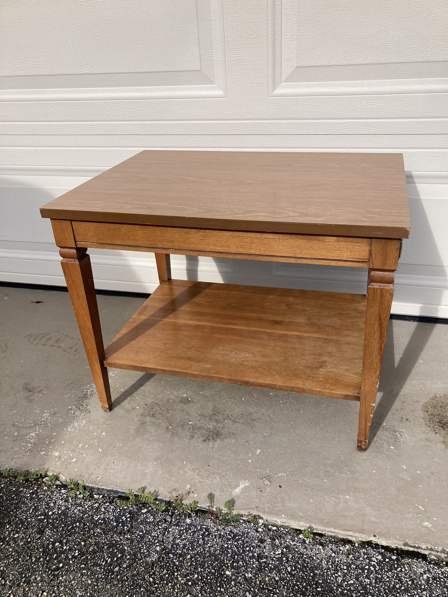 One (1) Vintage Lane Wood End Table 27” x 19 3/4” x 21”H | Wooden Side Table