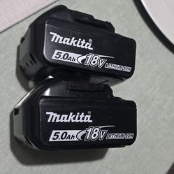 2-  5.0 makita Batteries used
