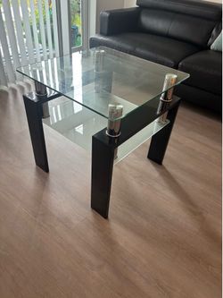 Kira Living Multi Layer Glass End Table