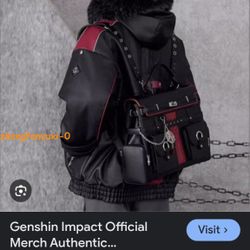 Official Genshin Impact W R I O T H E S L E Y Themed Backpack. Leather Stool Wrapped Brand New Still Wrapped. Has All The Accessories. Keychain 