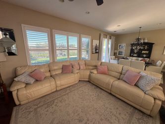 Free White Leather sectional couch
