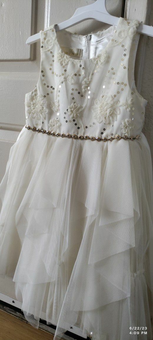 Eid Festive White Fancy Dress For Girls ✅