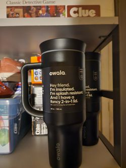 New Owala 40oz Big Handle Tumbler w Straw and 2-in-1 Lid Black Very/Very Dark