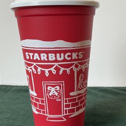 Starbucks 2025 Red Cup w/White Lid NEW Collectible & Reusable
