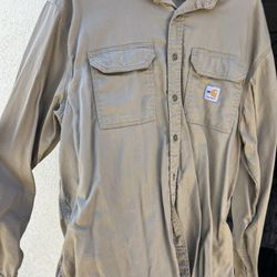 Carhartt men’s fire resistant long sleeve button shirt for work